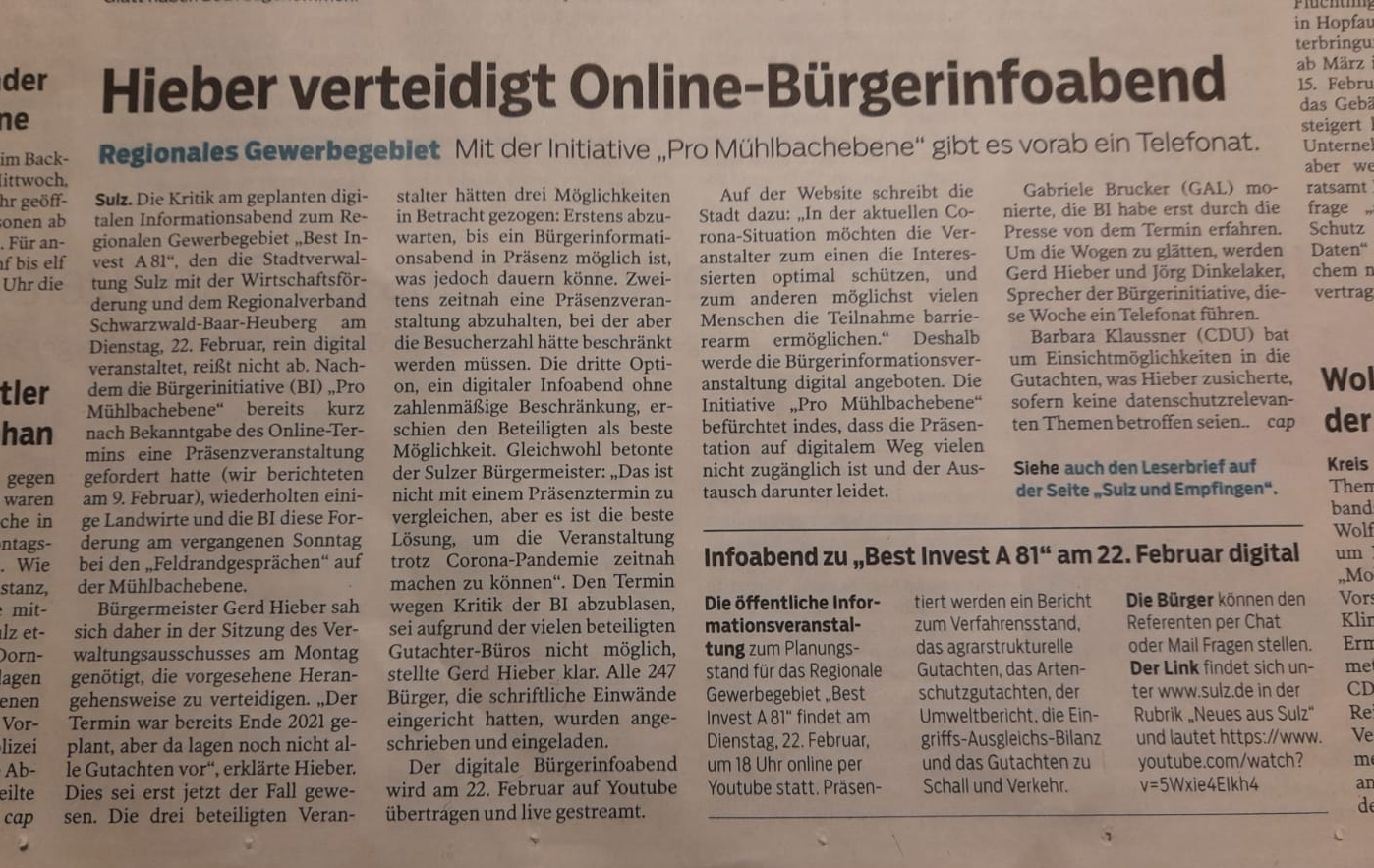 Online-Bürgerinfoabend
