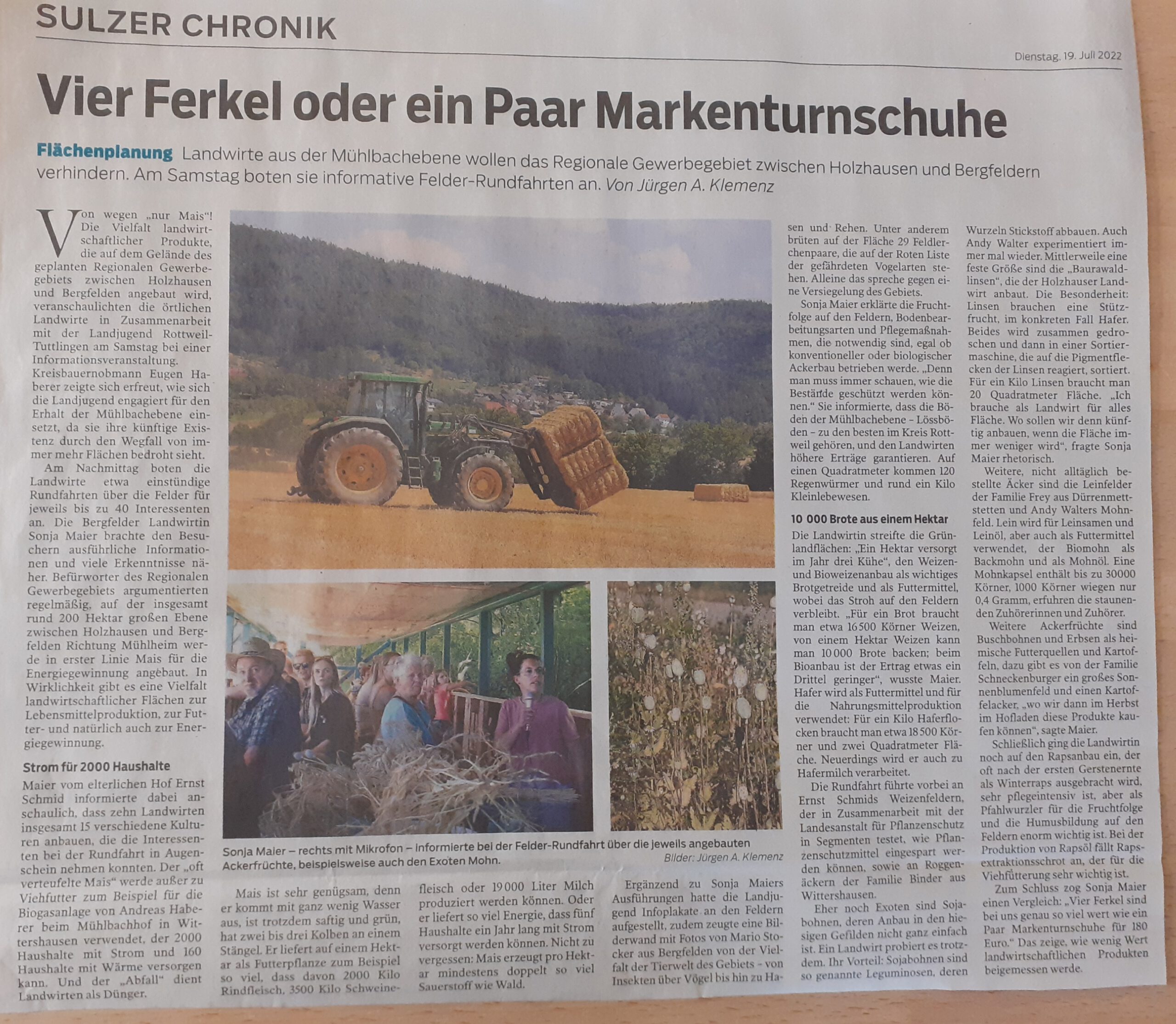 Felderrundfahrt Mühlbachebene