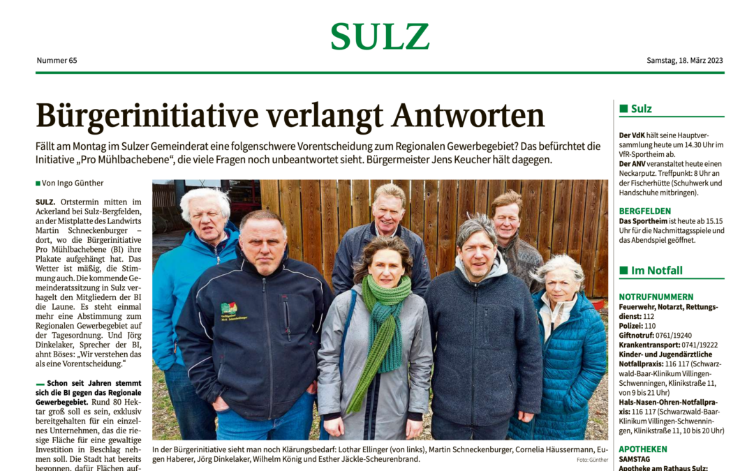 Bürgerinitiative verlangt antworten