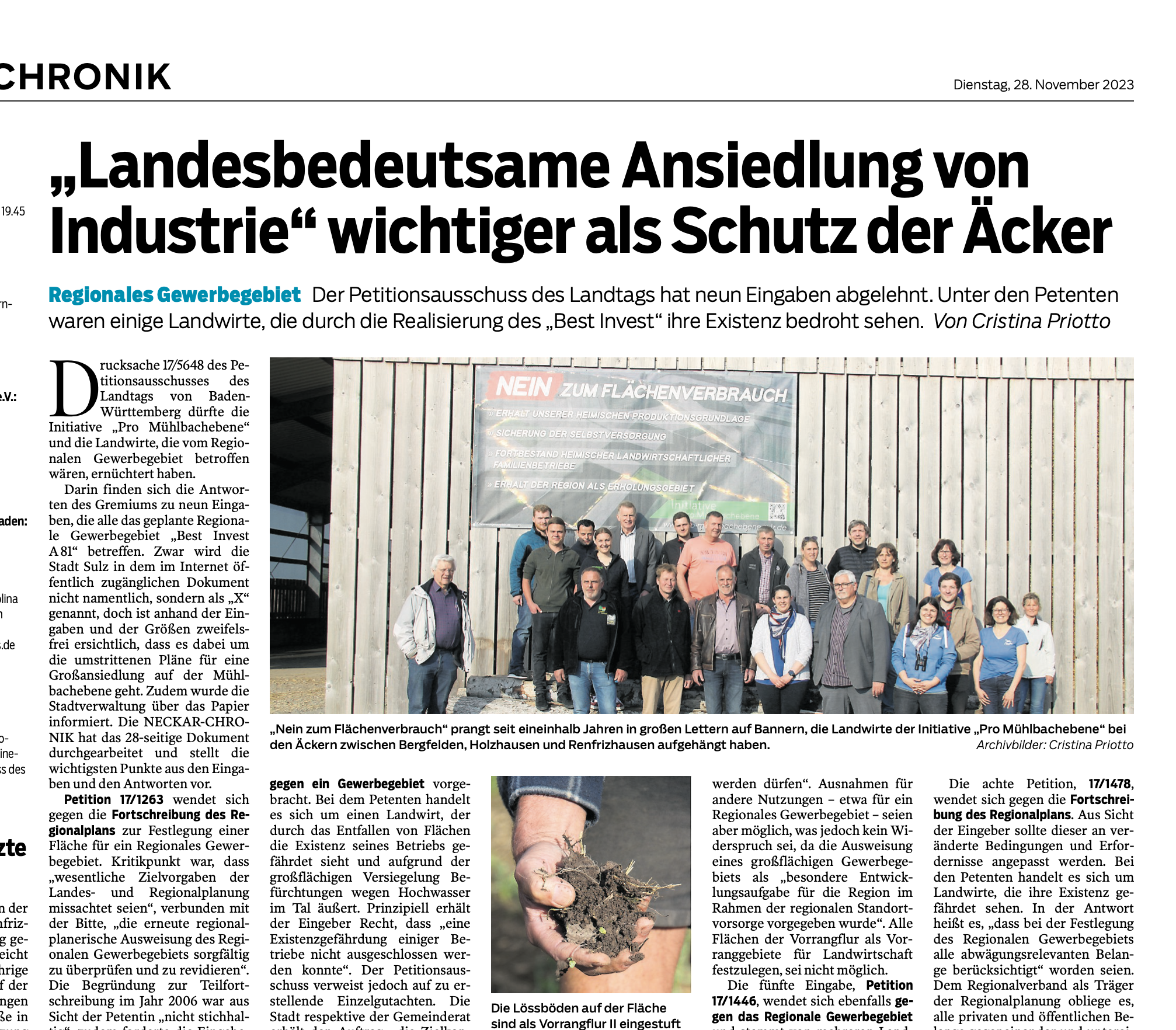 „Landesbedeutsame Ansiedlung von Industrie“ wichtiger als Schutz der Äcker